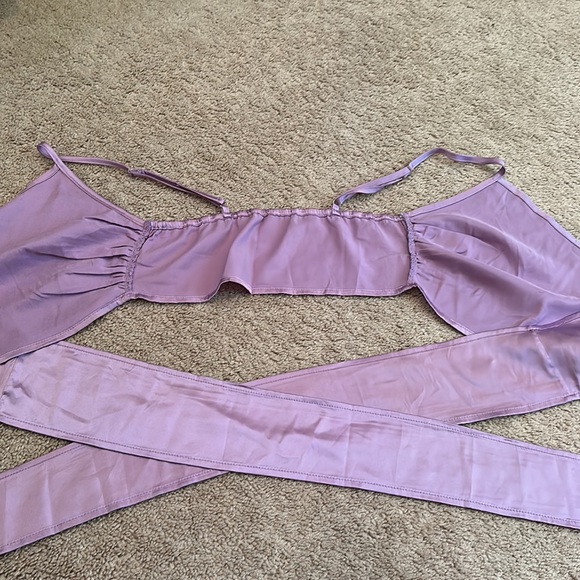 Purple Cross Wrap Top - Picture 5 of 5